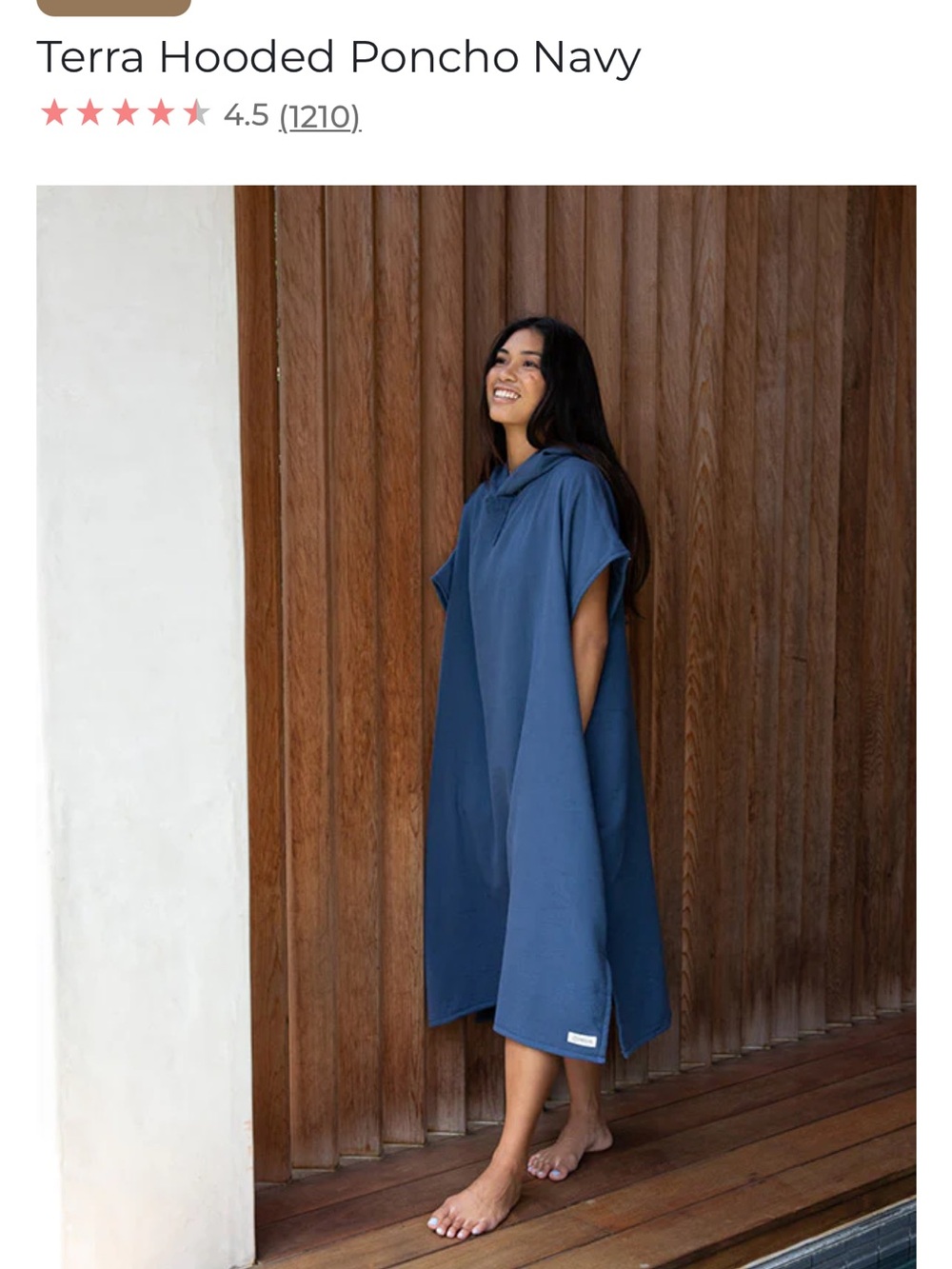 Sand Cloud Hooded Cover-Up Poncho Navy